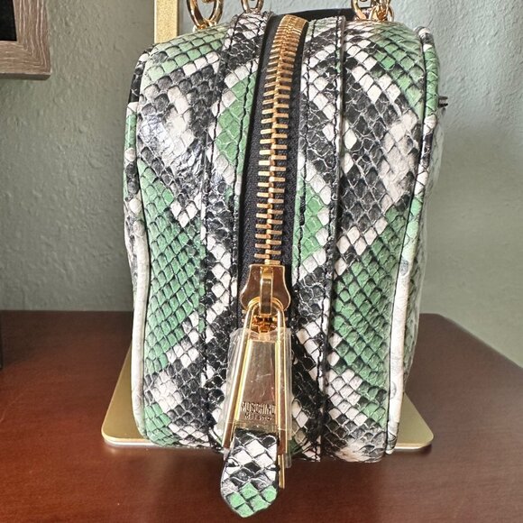 Moschino Logo Snakeskin Print Leather Shoulder Bag - NWT - Picture 3 of 7